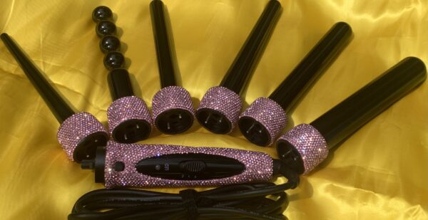 Pink Bling-Out Wand Curl Set